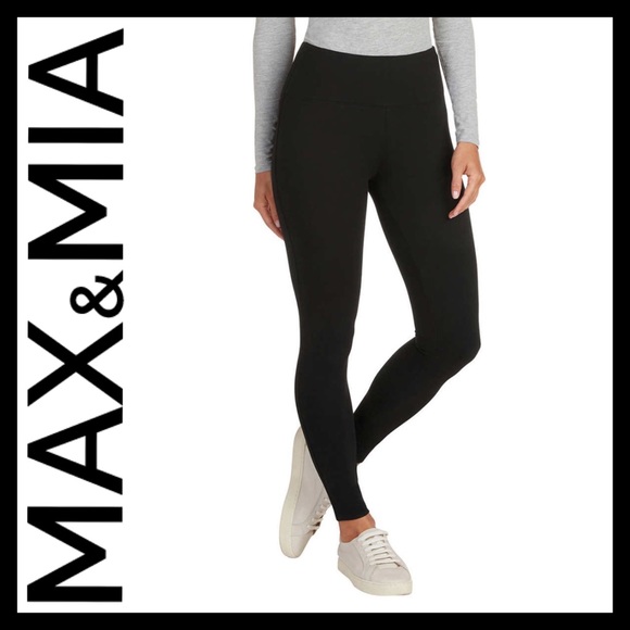 MAX & MIA Pants - MAX & MIA Ladies Ultra Soft French Terry Legging Black